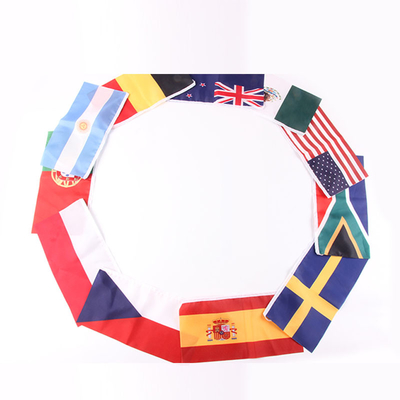Ευρο- εκτύπωση μεταξιού ύφους υφάσματος σειράς σημαιών τριγώνων χώρας φλυτζανιών
