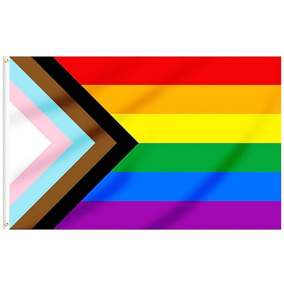 Ψηφιακό υλικό πολυεστέρα σημαιών 3x5 FT 100d εκτύπωσης αμφίφυλο LGBT