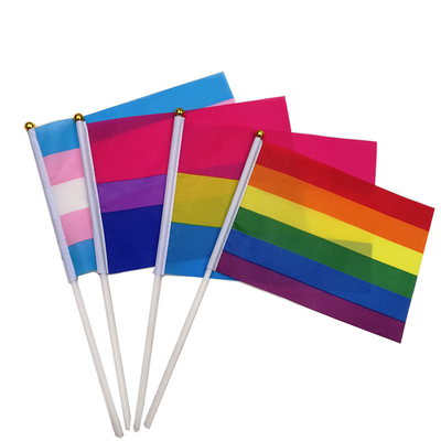 Hotsale LGBT χεριών κυματίζοντας σημαίες χεριών Falgs 100D εξατομικευμένες πολυεστέρας