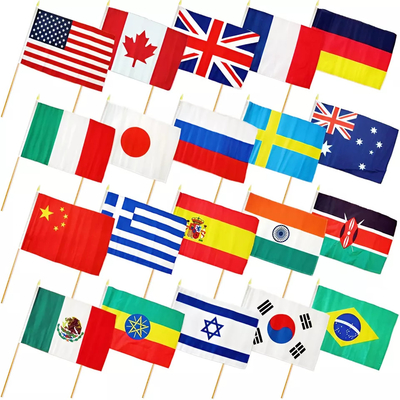 Φορητό χέρι - κρατημένες σημαίες 14x21cm όλες σημαίες χεριών συνήθειας χωρών