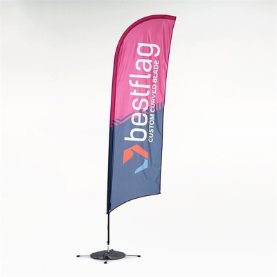 Προσαρμοσμένα Feather Flags 110D Polyester 560cm Διαφημιστική Σημαία παραλίας