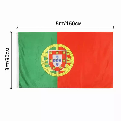 Εθνική σημαία της Πορτογαλίας πολυεστέρα σημαιών 100% συνήθειας 3X5 FT όλες οι σημαίες χωρών