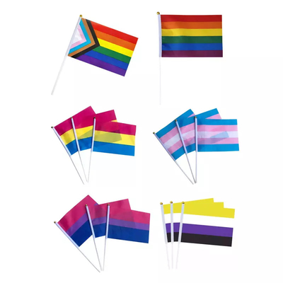 Τυπωμένη φορητή αδιάβροχη LGBT υπερηφάνειας προόδου σημαία ουράνιων τόξων σημαιών