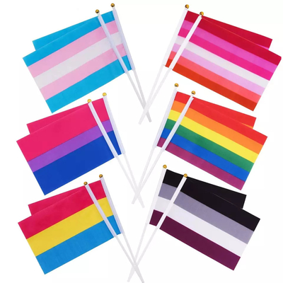 Τυπωμένη φορητή αδιάβροχη LGBT υπερηφάνειας προόδου σημαία ουράνιων τόξων σημαιών
