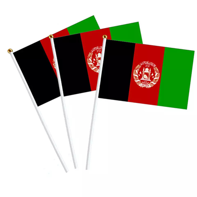 Λευκός Πολωνός προσωποποίησε το χέρι - κρατημένη διεθνής σημαία του Αφγανιστάν πολυεστέρα σημαιών 100D