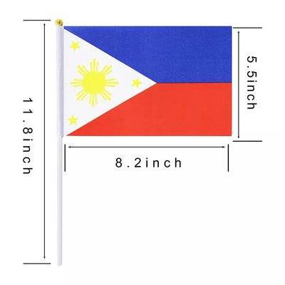 Φορητή φιλιππινέζικη εθνική σημαία 14x21cm των Φηληππίνων χέρι - κρατημένες σημαίες
