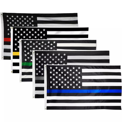 Η ψηφιακή αμερικανική σημαία 3x5 FT πολυεστέρα εκτύπωσης λεπταίνει τις μπλε κίτρινες κόκκινες πράσινες γκρίζες σημαίες γραμμών