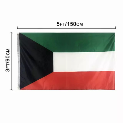 Ψηφιακός πολυεστέρας 3x5Ft εκτύπωσης 100D σημαιών χώρας Hotsale Κουβέιτ εργοστασίων σημαία