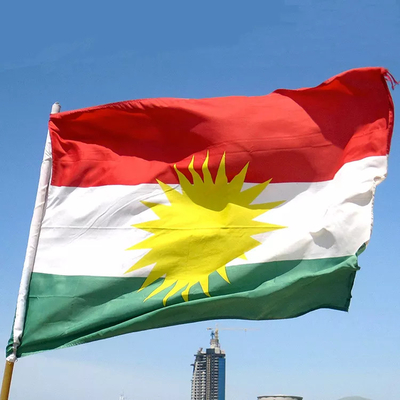 100% χρώμα Pantone εθνικών σημαιών Κουρδιστάν πολυεστέρα για τις γαμήλιες εύνοιες