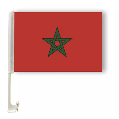 Μαροκινή σημαία αυτοκινήτων εξάχνωσης χωρών συνήθειας σημαιών αυτοκινήτων πολυεστέρα