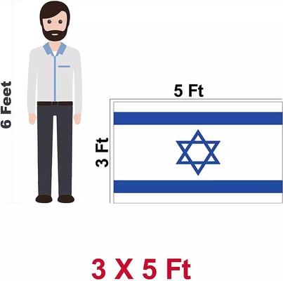 3x5ft Ισραήλ παγκόσμιες σημαίες πολυεστέρα εθνικών σημαιών ενιαίες/διπλές πλαισιωμένες τυπώνοντας