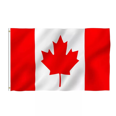 ο κόσμος πολυεστέρα 150cmx90cm σημαιοστολίζει την κρεμώντας σημαία χώρας του Καναδά ύφους