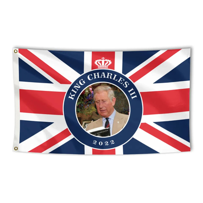 Υψηλός - ποιότητα 3x5ft βρετανικός βασιλιάς Charles ΙΙΙ Coronation 2023 σημαιών του Charles βασιλιάδων